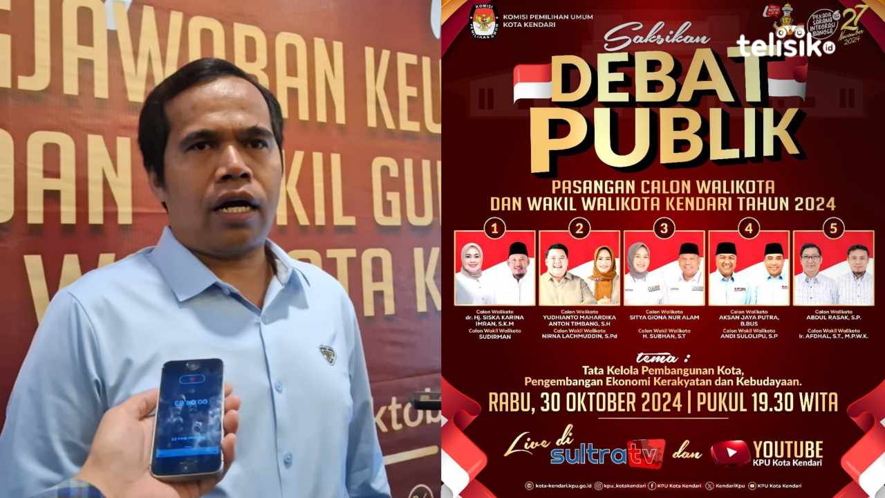 KPU Ajak Pemilih Saksikan Debat Calon Wali Kota - Wakil Wali Kota Kendari pada 30 Oktober 2024