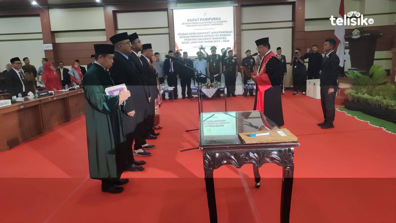 Empat Pimpinan DPRD Sulawesi Tenggara Periode 2024-2029 Dilantik