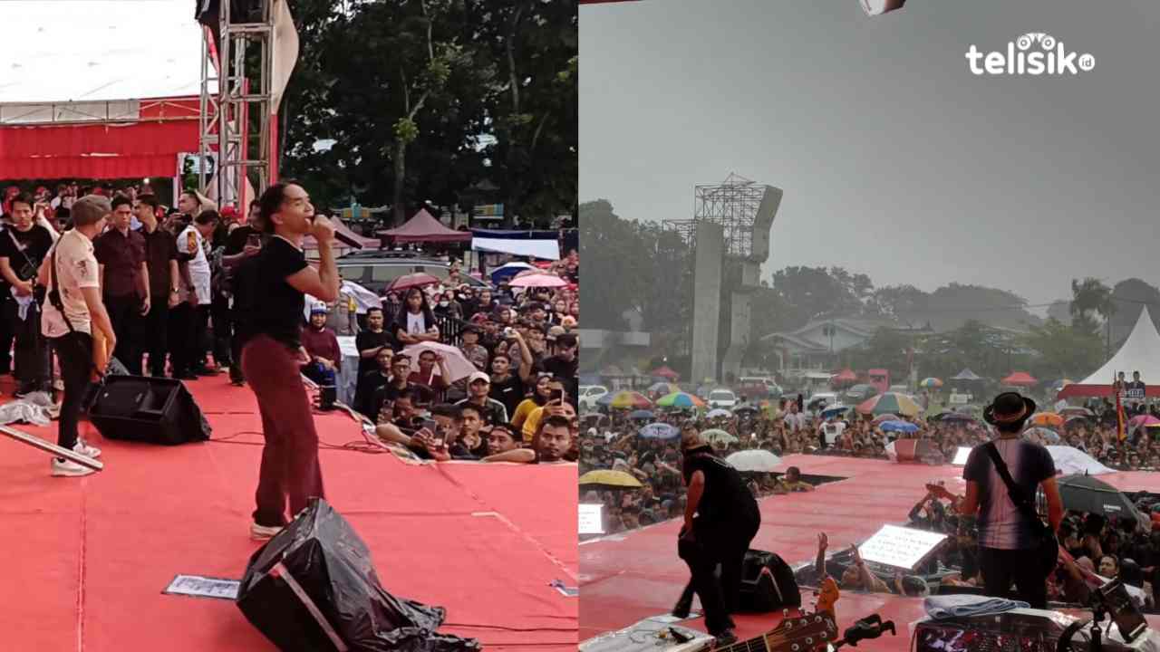 Konser Diguyur Hujan Deras di Kampanye LA - IDA, Slank Bikin Betah Ribuan Pendukung