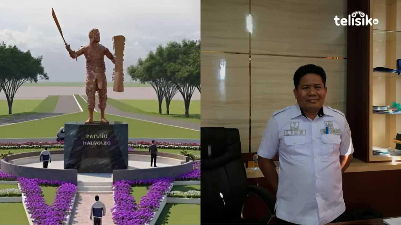 Pengerjaan Patung Halu Oleo di Bandara Kendari Masuki Tahap Akhir