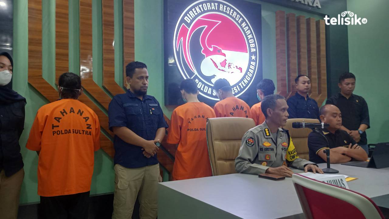 Polda Sultra Bongkar Jaringan Narkoba Antarprovinsi, Empat Pengedar Sabu Ditangkap