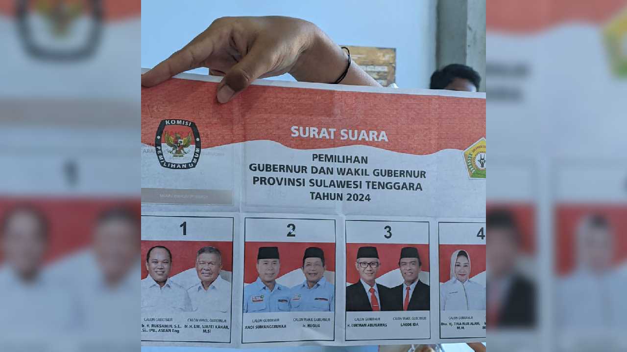 Surat Suara Pilgub Sultra 2024 Sudah Tercoblos, KPU Kota Kendari Salahkan KPPS