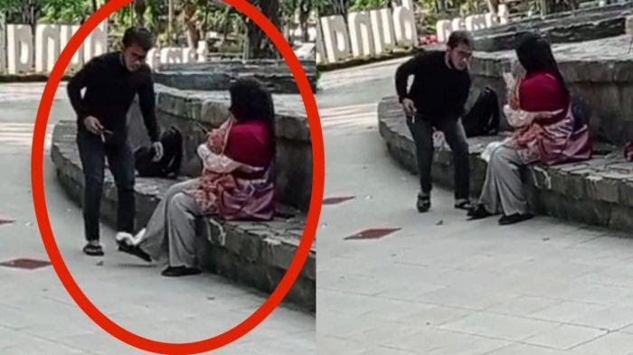 Viral Gegara Rokok Pria Pukul Ibu Gendong Bayi di Taman