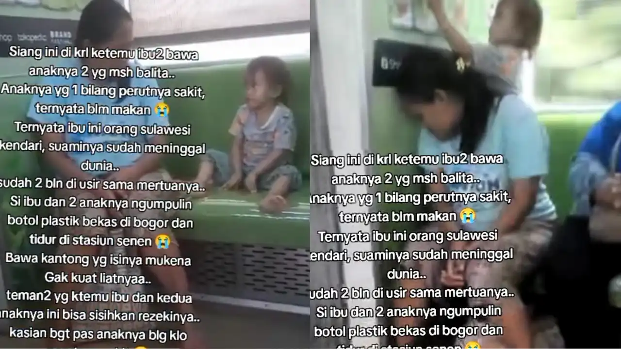 Ibu dan 2 Anaknya Asal Kendari Telantar di Stasiun Senen Jakarta dengan Kondisi Memprihatinkan