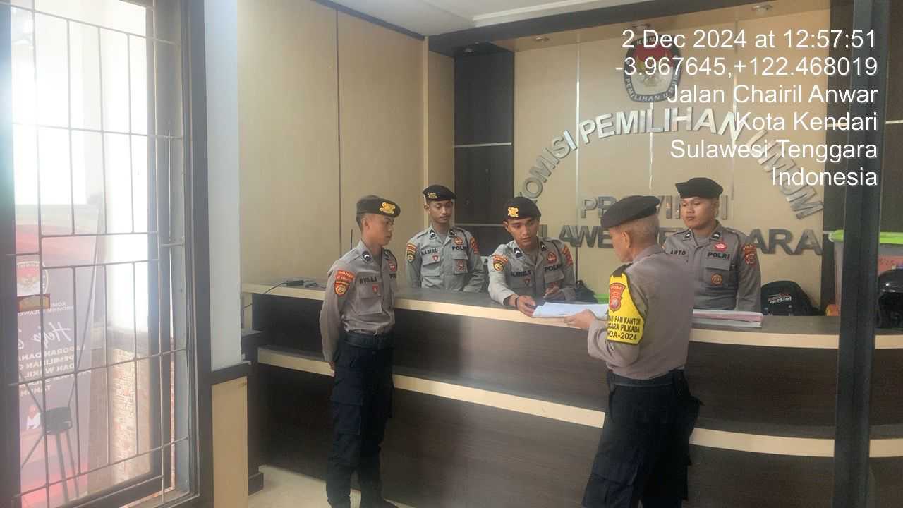 Puluhan Personel Gabungan Kawal Ketat Lokasi Pleno KPU Sulawesi Tenggara