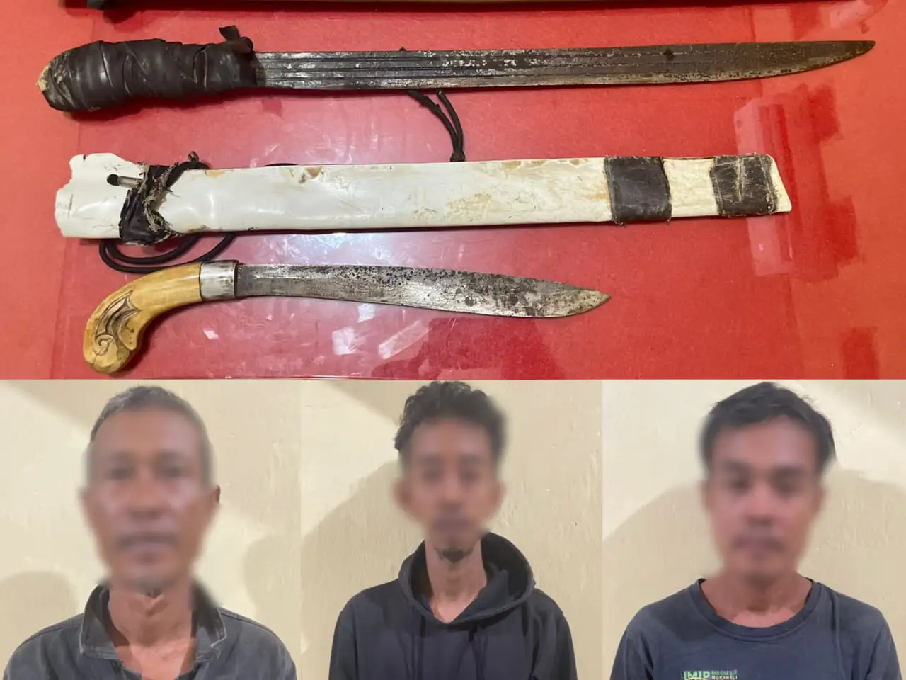 Tiga Pria Beserta Sajam di Kolaka Timur Diamankan