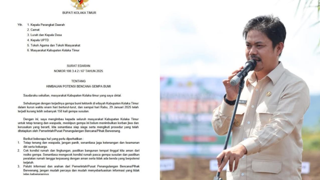 Bupati Koltim Liburkan Sekolah Akibat Gempa, 150 Guncangan hingga 29 Januari
