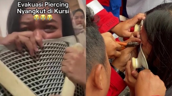 Viral Piercing Hidung Wanita Nyangkut hingga Dievakuasi Damkar, Netizen Heboh Harga Kursi Belasan Juta
