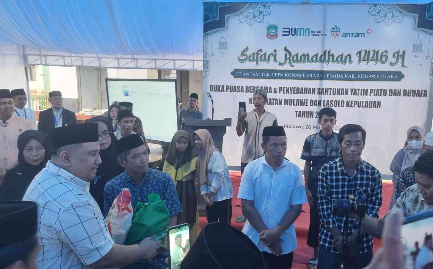 Antam Konawe Utara Bagikan 1.000 Paket Ramadan ke Dhuafa, Komitmen Terus Berkontribusi