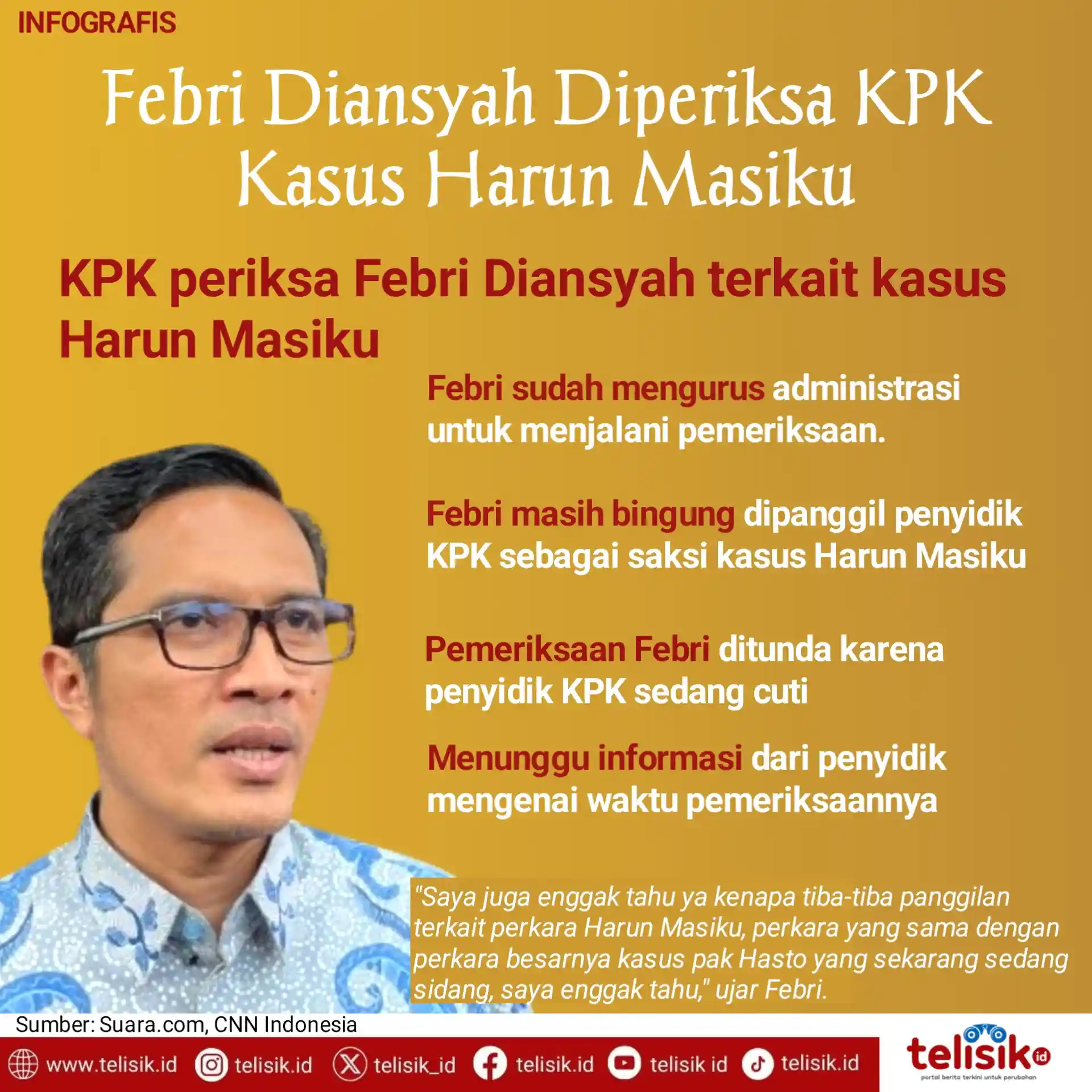 Infografis: Febri Diansyah Diperiksa KPK Kasus Harun Masiku