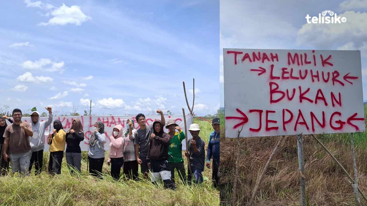 Masyarakat Desa Rambu-Rambu Jaya Melawan, Bentangkan Baliho dan Tanam Bibit Pohon di Lahan yang Diklaim TNI AU