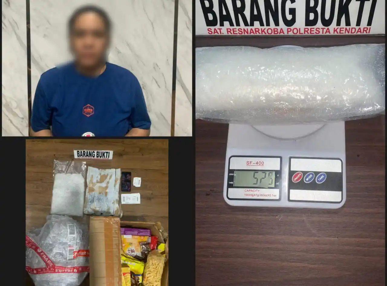 Polisi Tangkap Wanita Kurir Narkotika di Bandara Haluoleo, Sabu 525 Gram Diamankan