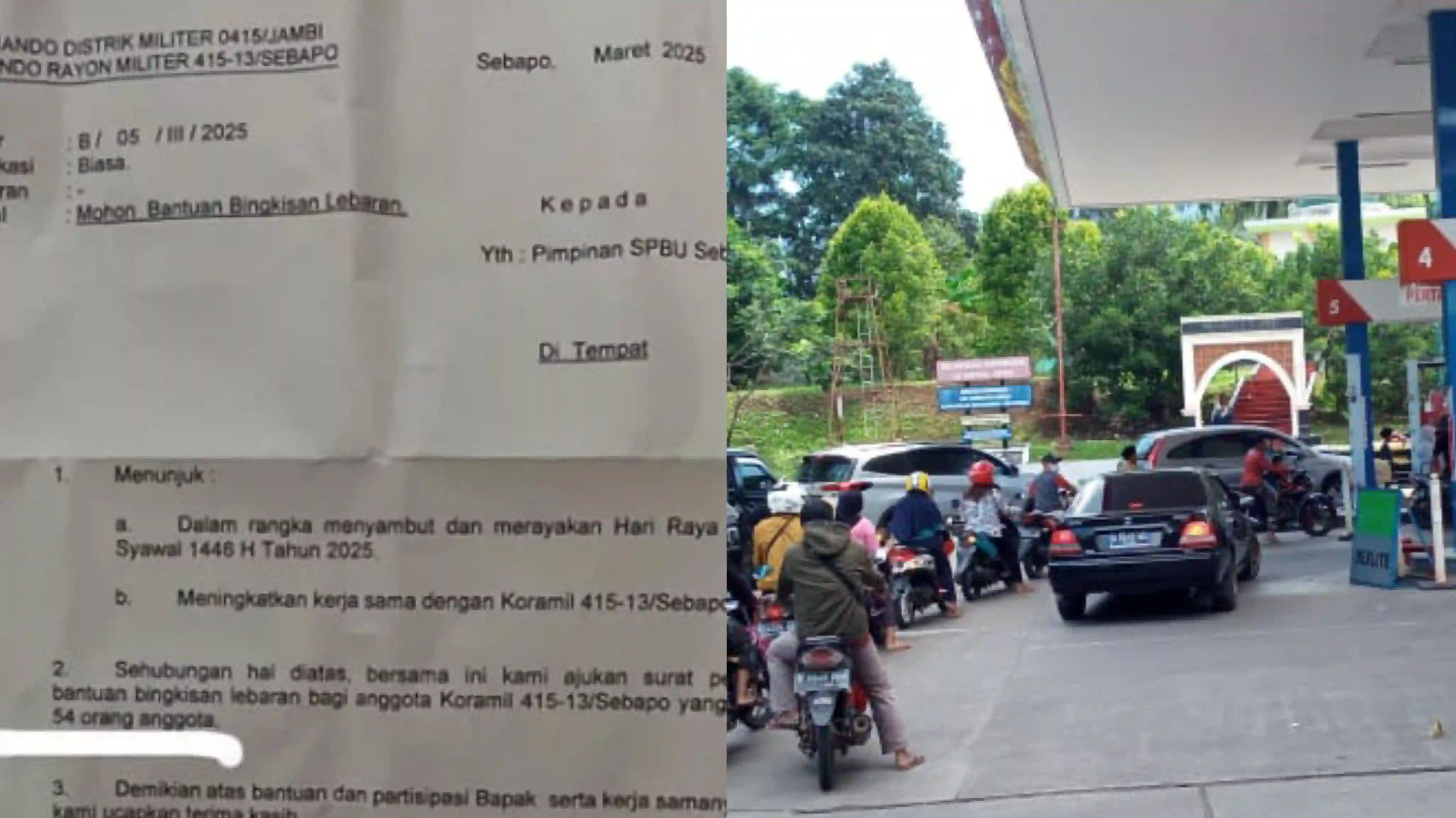 Viral, Surat Edaran Koramil Minta Bantuan Bingkisan Lebaran ke Pengusaha SPBU