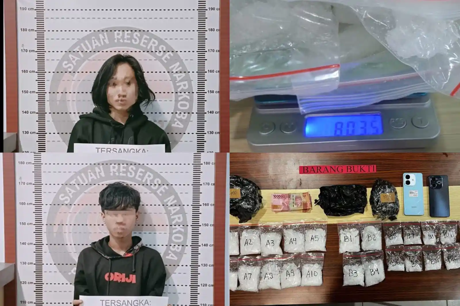 Polres Kolaka Sita 803,5 Gram Sabu, Dua Pemuda Diamankan di Tanggul Laut