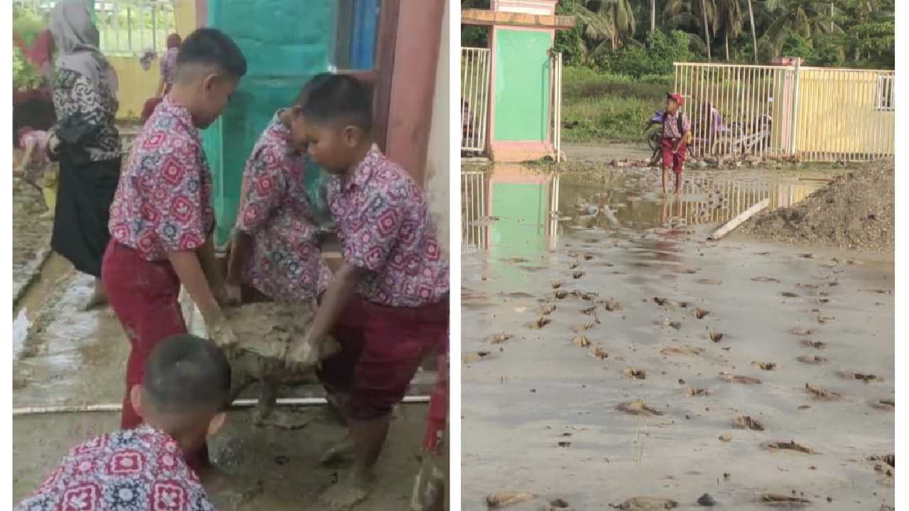 Sekolah Tergenang Lumpur, Proses Belajar SDN di Kolaka Utara Terhenti