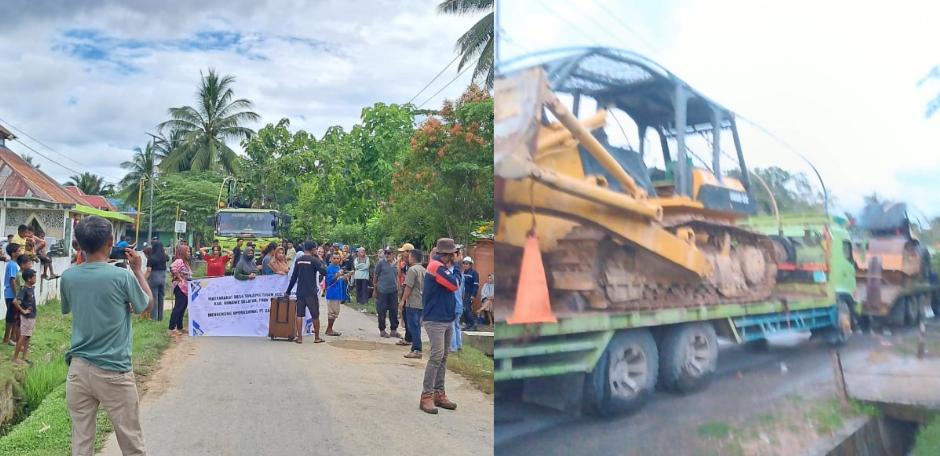 Warga Desa Tanjung Tiram Konsel Sempat Bersitegang Gegara Hadang Alat Berat PT GMM, Polisi Berhasil Mediasi
