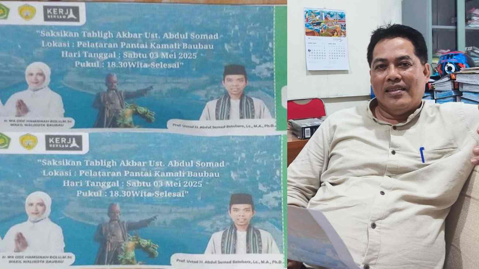 Beredar Kupon Berbayar Tabligh Akbar Ustaz Abdul Somad, Pemkot Baubau: Itu Hoaks
