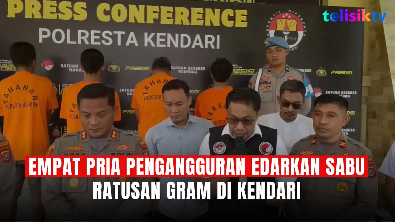 TELISIKTV: Empat Pria Pengangguran Edarkan Sabu Ratusan Gram di Kendari
