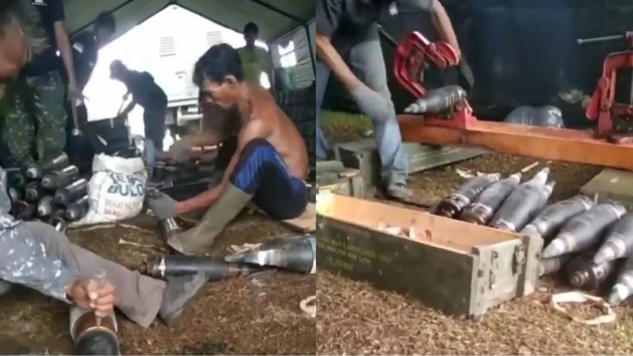 Viral Pembongkaran Amunisi Bekas TNI Diserahkan ke Warga Sipil Terlihat Tak Safety, Rudal Digetok Palu dan Pahat