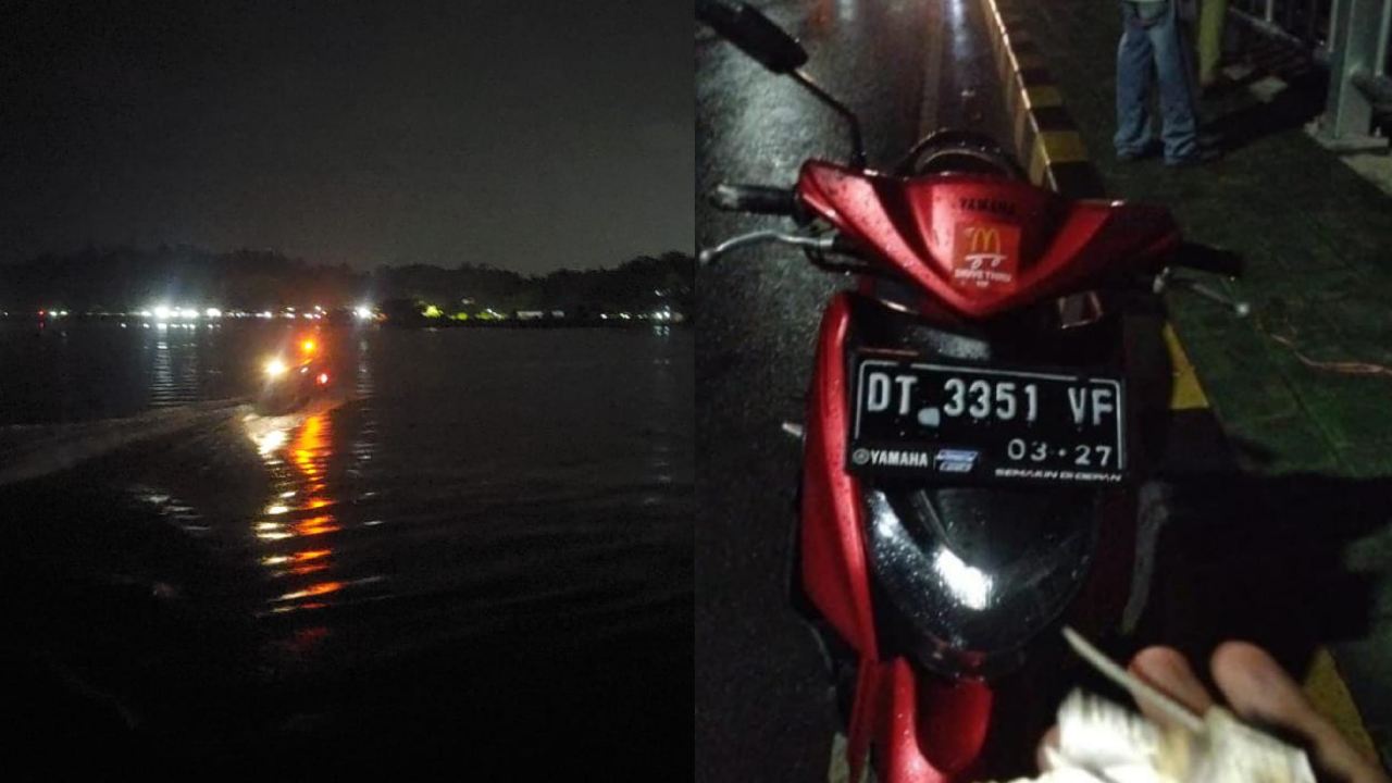 Basarnas Diterjunkan Cari Pengendara Yamaha Gear Merah Lompat ke Jembatan Teluk Kendari