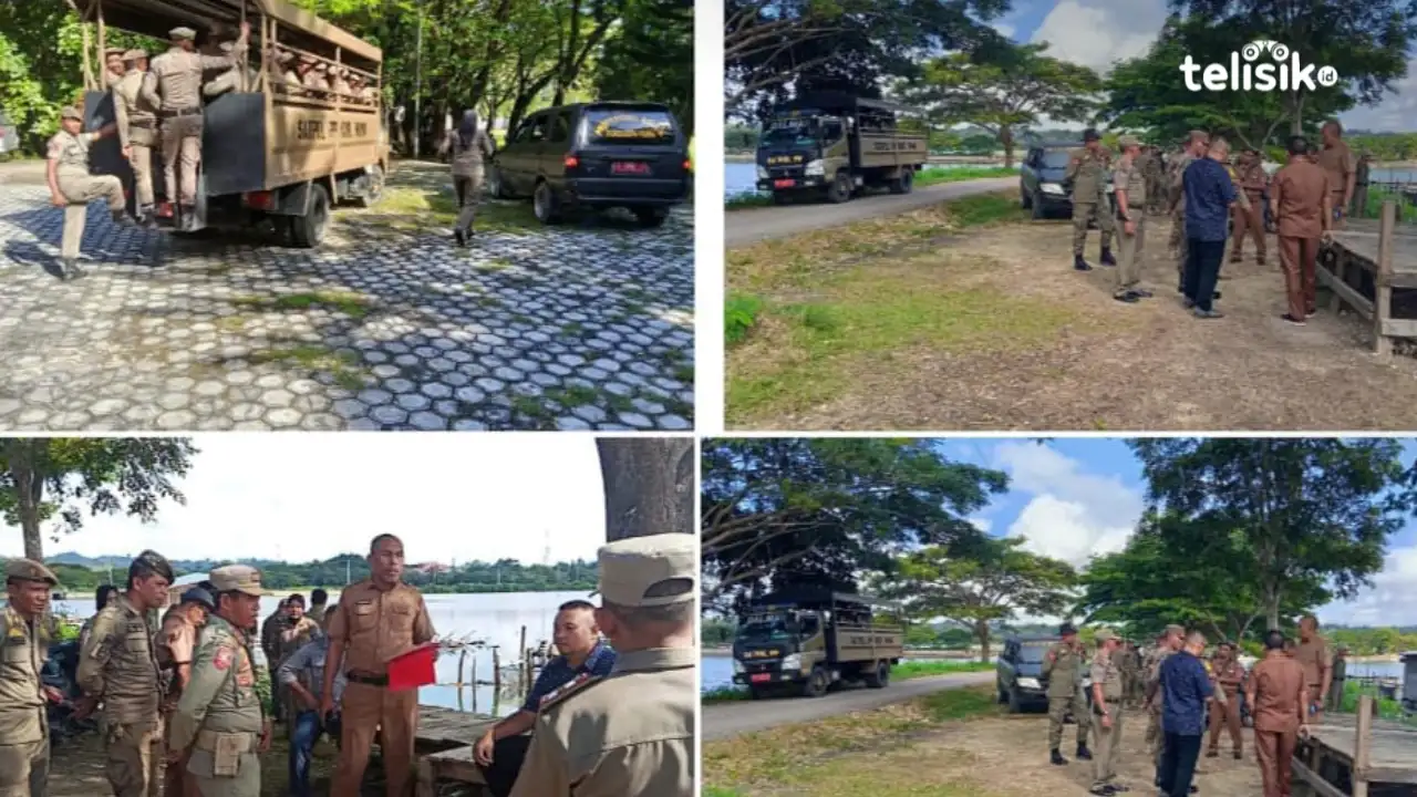 Kumuh, Satpol PP Tertibkan Karamba Depan Polres Muna