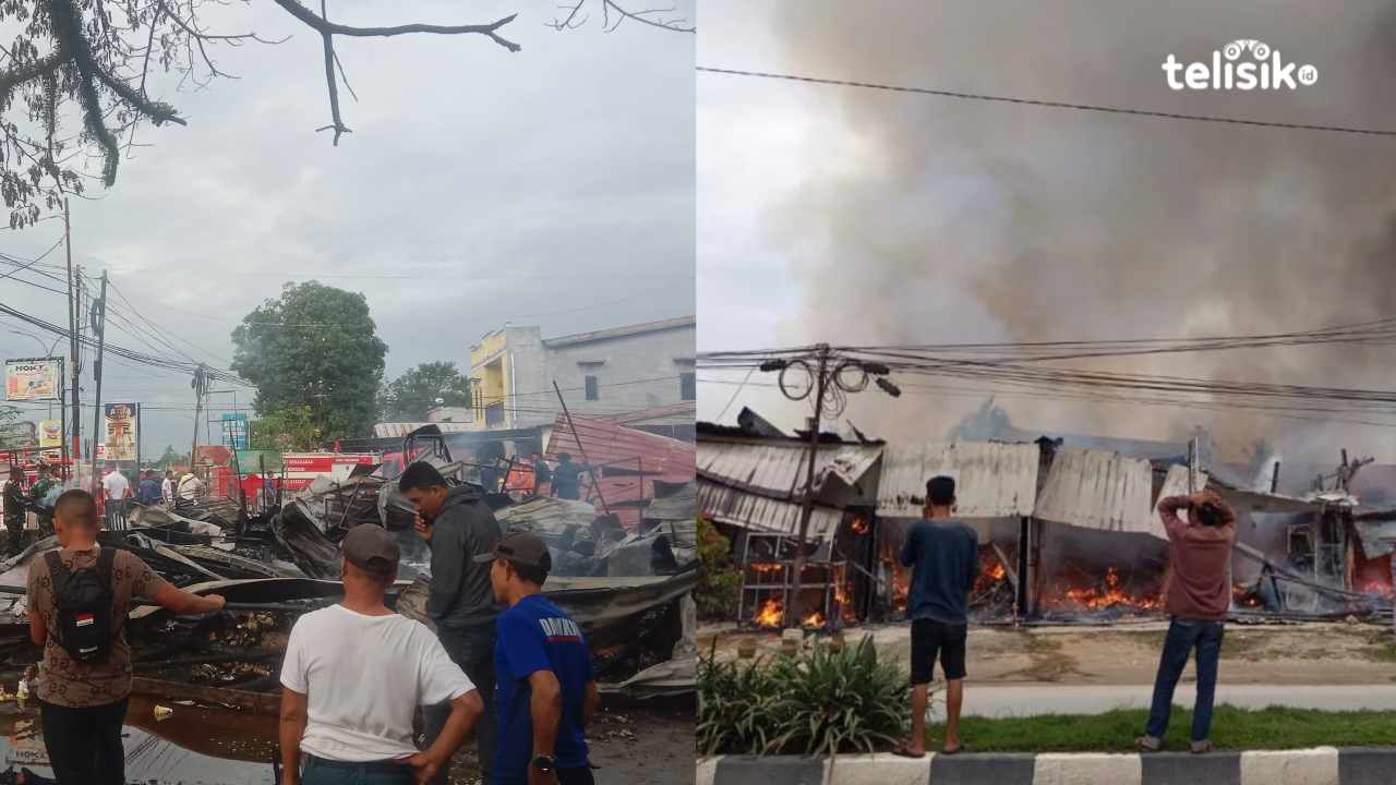 Sejumlah Kios di Jalan Poros Bandara Haluoleo Kendari Ludes Dilalap Si Jago Merah