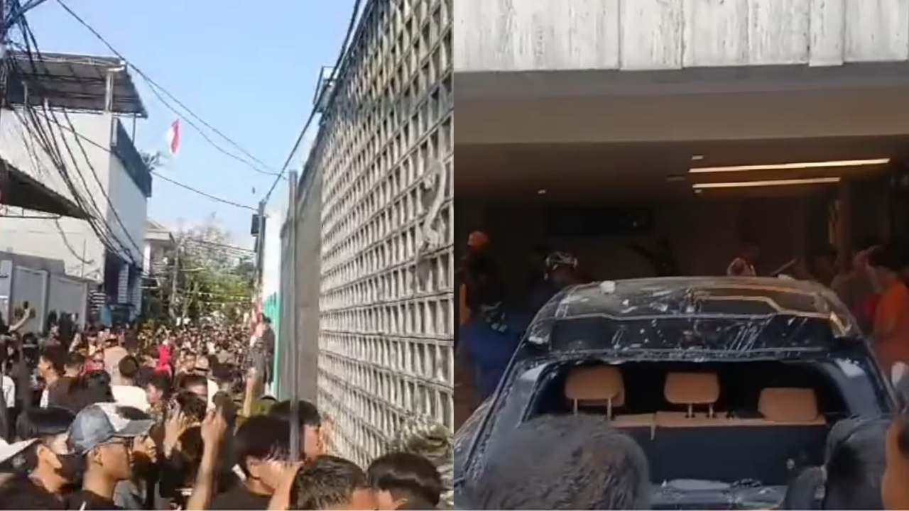 Amarah Massa Meledak, Rumah Ahmad Sahroni Dibuat Hancur dan Mobil Mewah Dipreteli