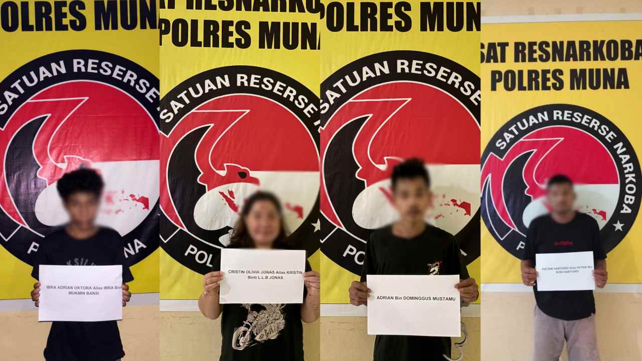 Edarkan Sabu, IRT dan Tiga Remaja di Muna Ditangkap Polisi
