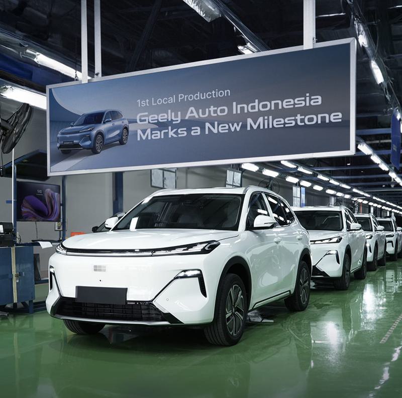 Geely Resmi Masuk Jalur Produksi di Indonesia, Target 60 Mobil Tiap Hari Keluar Pabrik