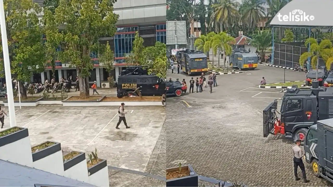 Kondisi Terkini DPRD Sulawesi Tenggara akan Disambangi Ribuan Massa, Kendaraan Taktis Brimob Mulai Disiagakan di Sudut Vital