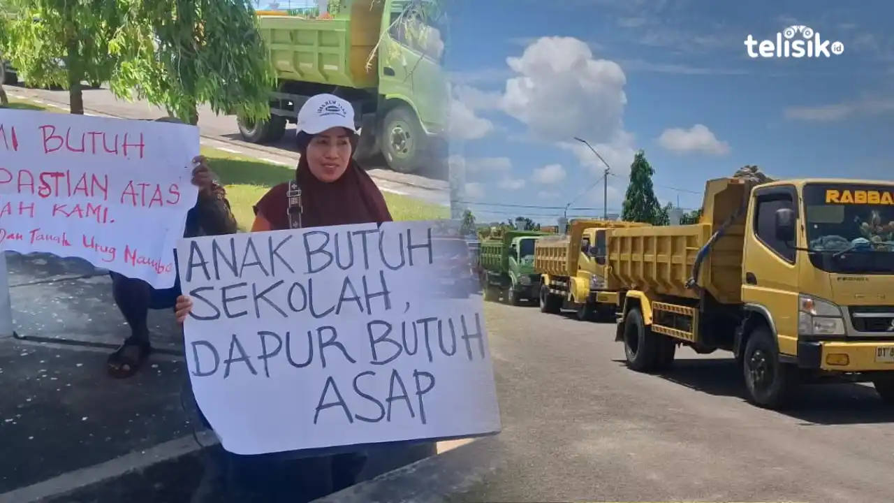 Puluhan Truk Pengangkut Pasir Nambo Duduki DPRD Kota Kendari, Minta Tambang Dibuka Lagi