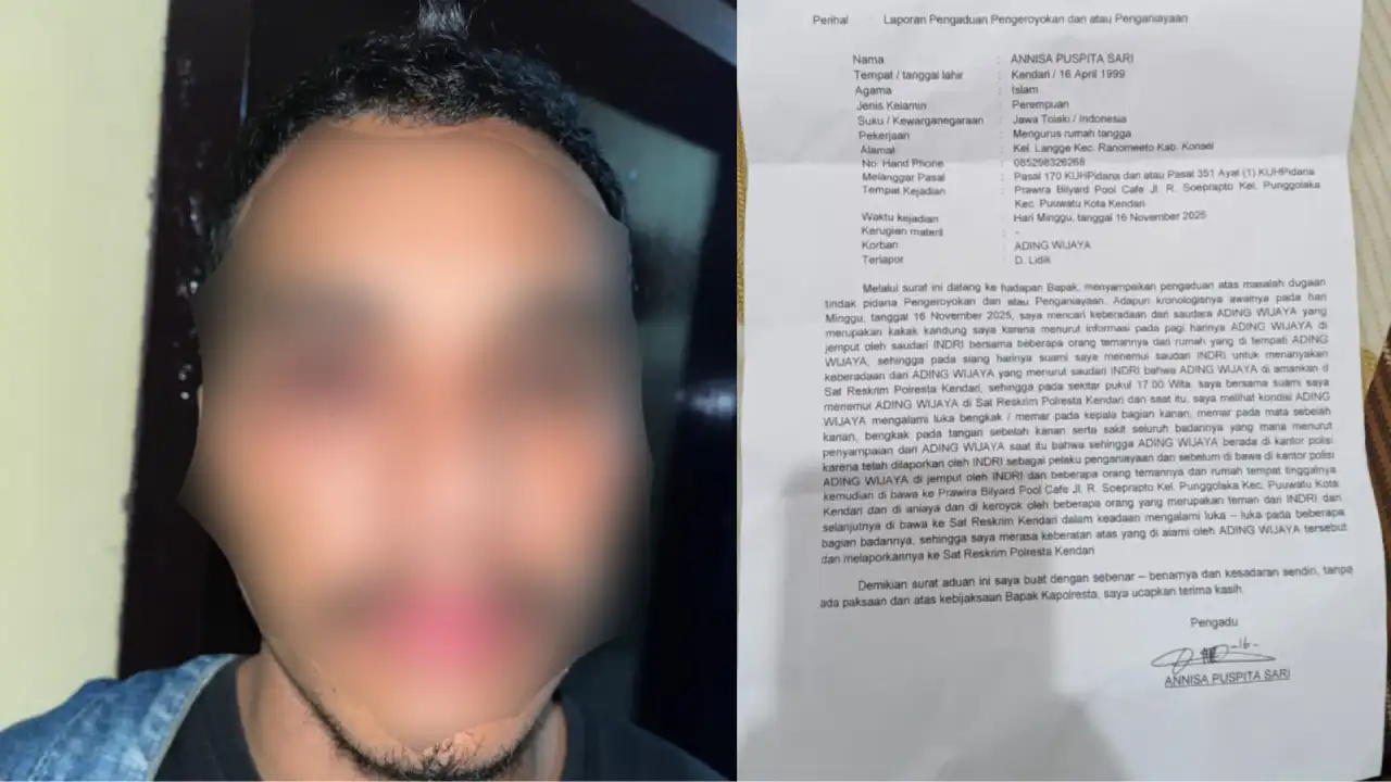 Usai Aniaya Mantan Pacar, Pria di Kendari Dikeroyok Teman Korban dan Dibawa ke Polisi