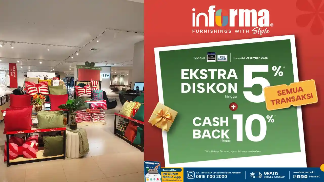Cuma 5 Hari, Informa Kendari Tebar Diskon dan Cashback 10 Persen Akhir Tahun Sayang Dilewatkan