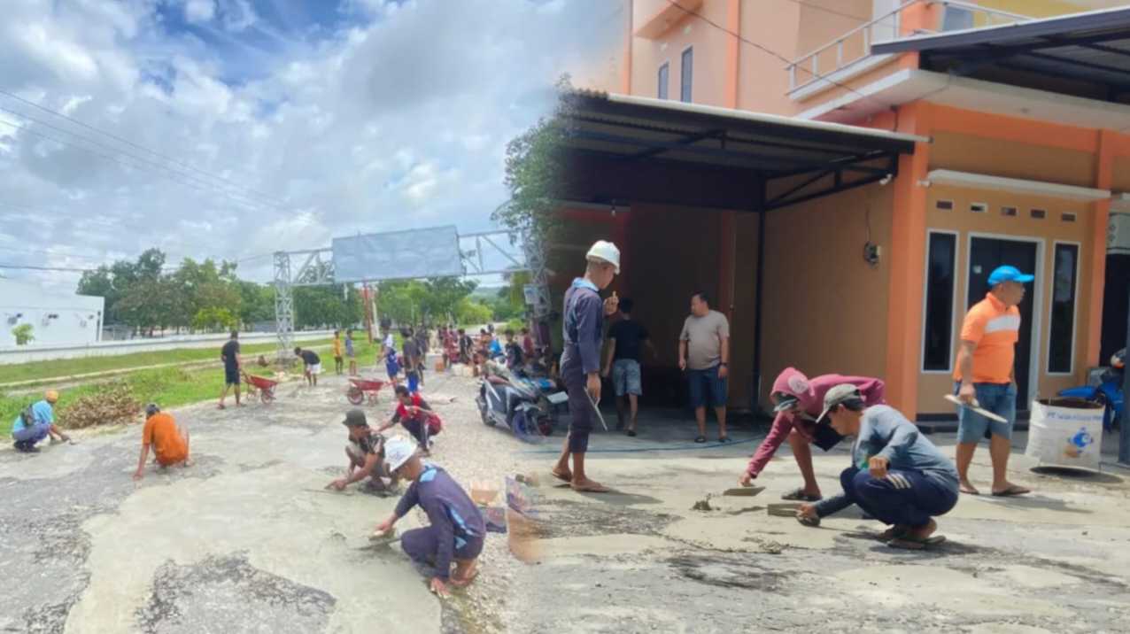 Pemuda Wawotimu Wakatobi Inisiatif Tambal Jalan Berlubang di Poros Usuku-Kahianga