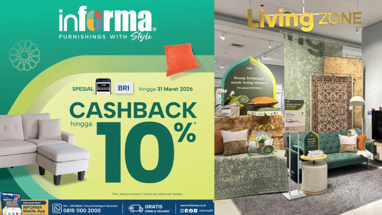 Cashback hingga 10 Persen Sepanjang Maret, INFORMA Kendari Manjakan Member dan Nasabah BRI