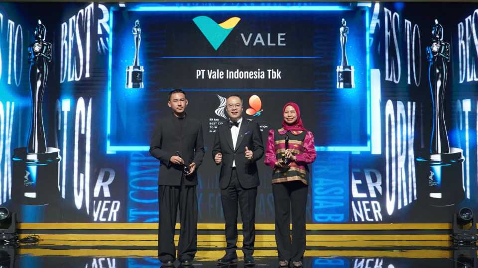 PT Vale Raih Dua Penghargaan HR Asia 2026, Bukti Investasi SDM dan Talenta Lokal Berkelanjutan