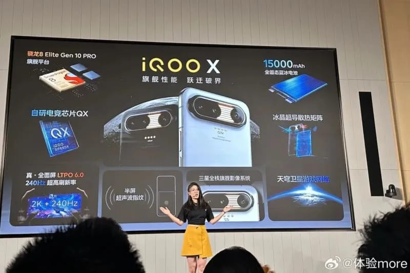 iQOO X Hadir dengan Baterai 15.000 mAh dan Chip Snapdragon 8 Elite Gen 10 Pro Dipamerkan
