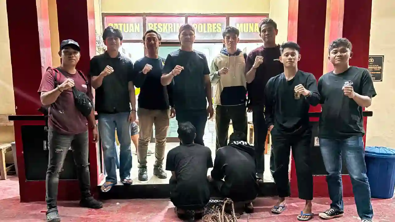 Buser Bharakati Polres Muna Tangkap Dua Pelaku Pencuri Besi Pagar Alun-Alun