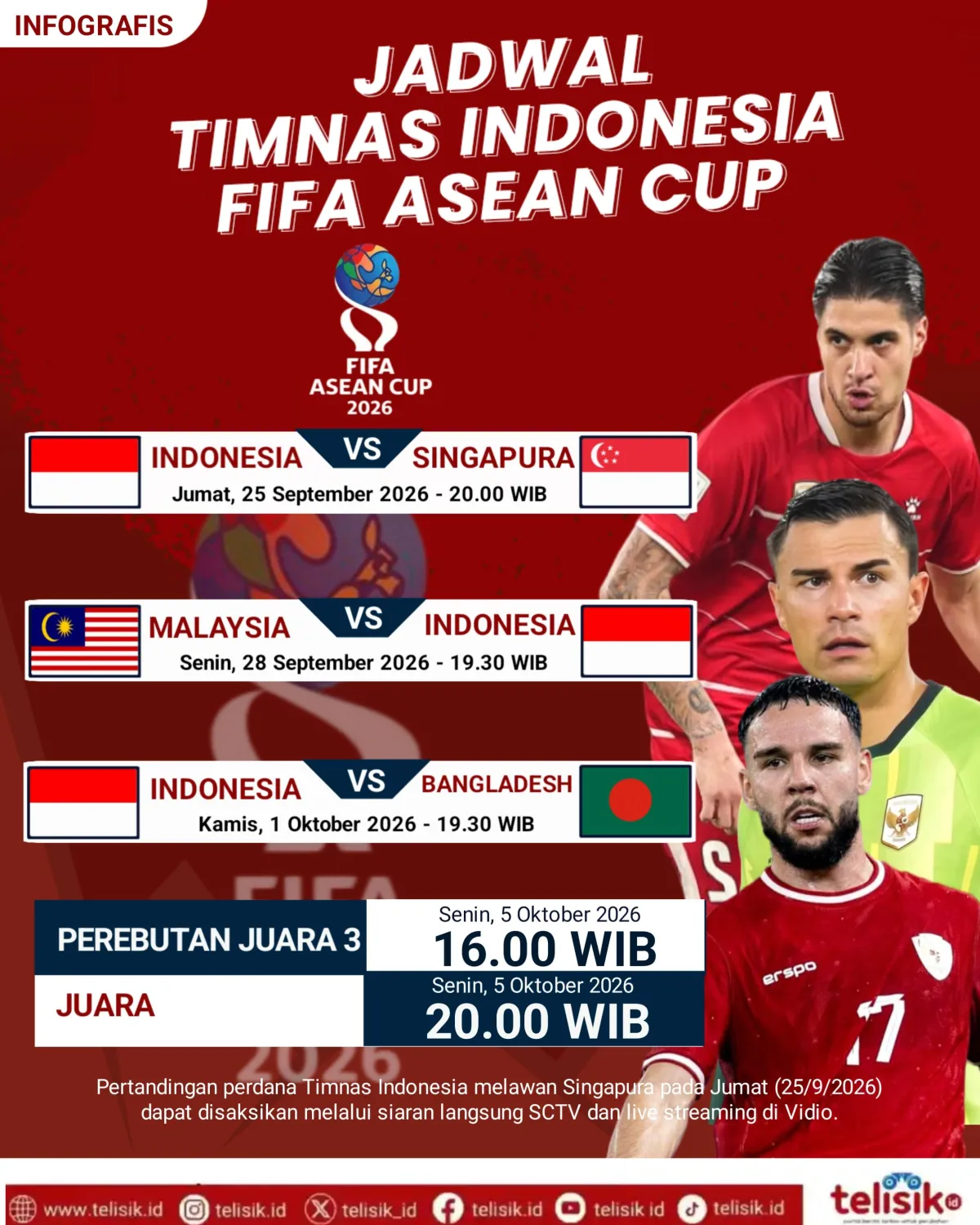 Infografis: Jadwal Timnas Indonesia di FIFA ASEAN Cup 2026