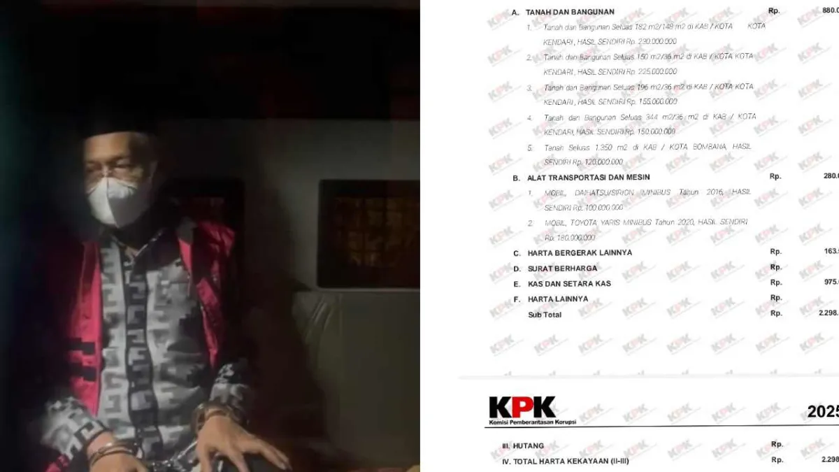 Eks Sekda Sultra Asrun Lio Tersangka Korupsi, Berikut Rincian Harta Kekayaannya Puluhan Juta Tembus Miliaran